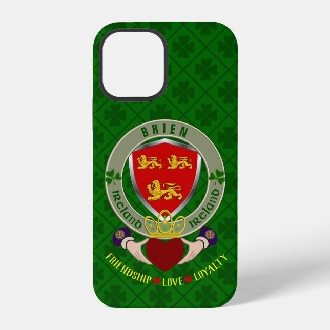 Brien/Bryan Irish Shield & Claddagh Personalised  iPhone Case (Back)
