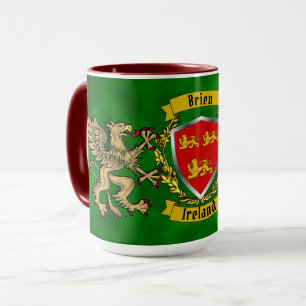 Brien/Bryan Irish Shield & Griffins Personalised Mug