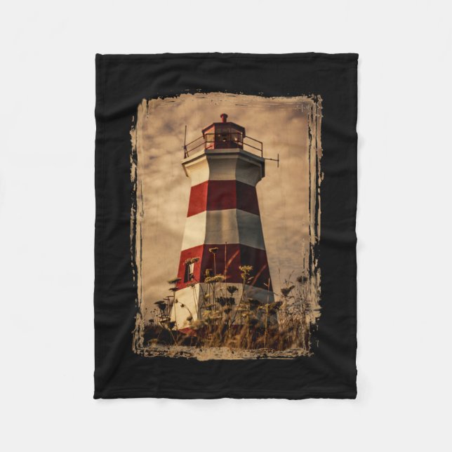 Brier Island Western Lighthouse Fleece Blanket (Front)