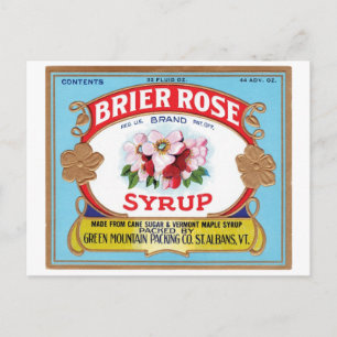 Brier Rose Vintage Syrup Label Postcard