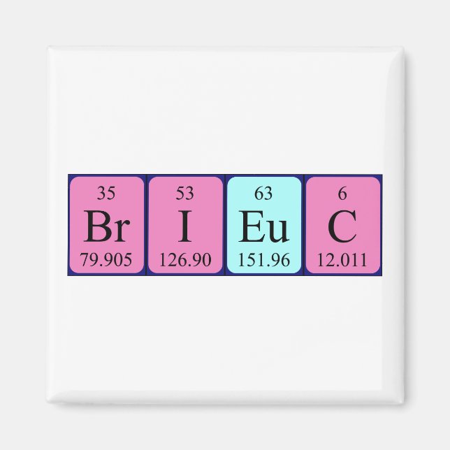 Brieuc periodic table name magnet (Front)