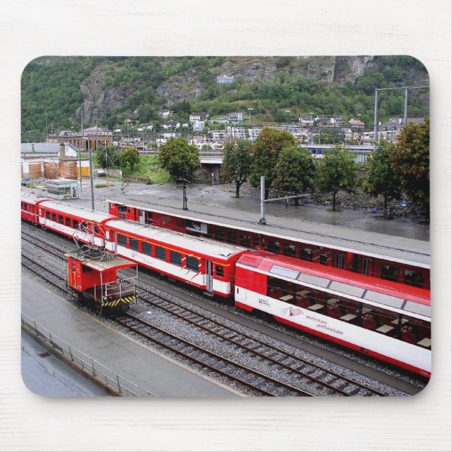 Brig station in Switzerland Mouse Mat (Front)
