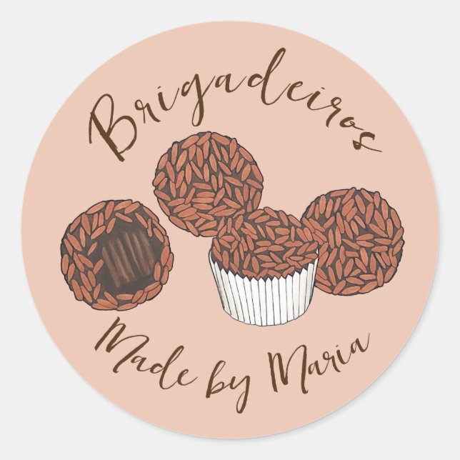 Brigadeiros Brazilian Chocolate Truffles Dessert Classic Round Sticker (Front)
