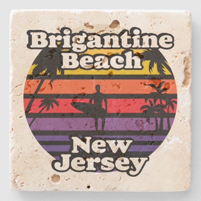 Brigantine Beach,New Jersey Stone Coaster (Front)