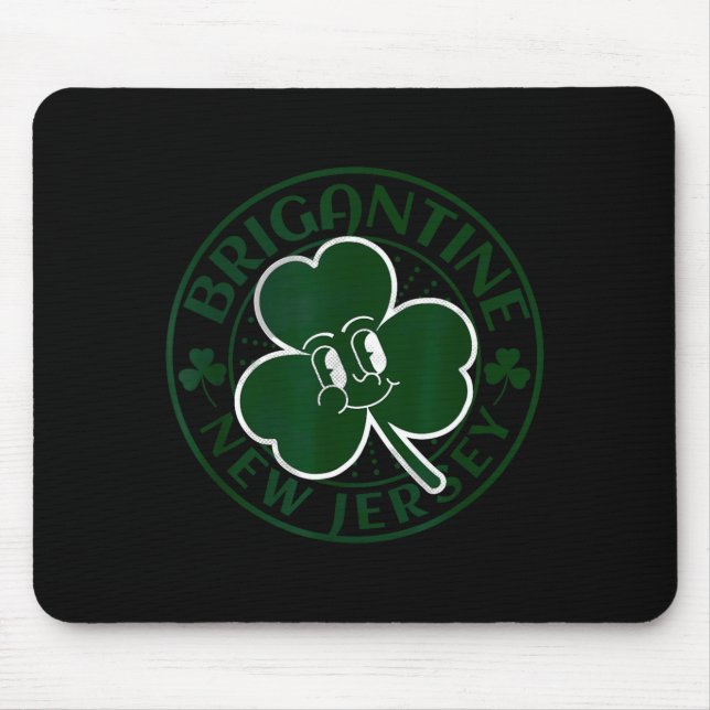 Brigantine New Jersey Irish Shamrock Nj Retro Souv Mouse Mat (Front)