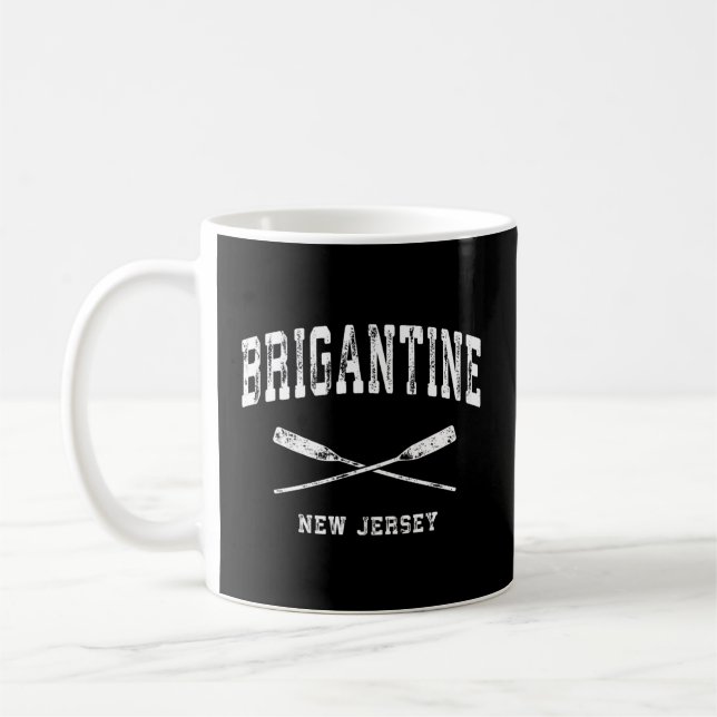 Brigantine New Jersey Nautical Crossed Oars Coffee Mug (Left)