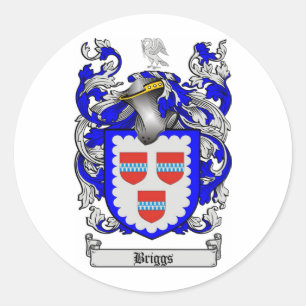 BRIGGS FAMILY CREST -  BRIGGS COAT OF ARMS CLASSIC ROUND STICKER