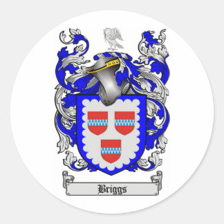 BRIGGS FAMILY CREST -  BRIGGS COAT OF ARMS CLASSIC ROUND STICKER