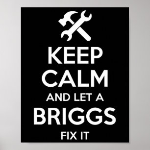 Briggs Funny Surname Birthday Family Tree Reunion Poster