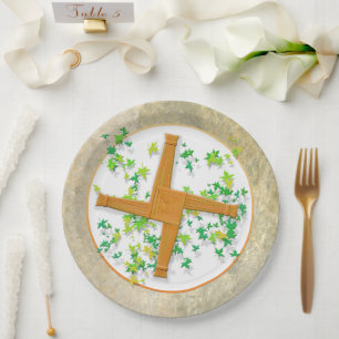 Brighid Cross Paper Plate