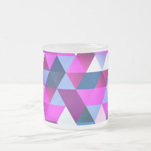 Bright Abscract Geometric Pattern Frosted Glass Coffee Mug