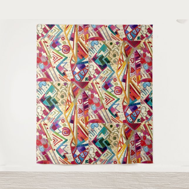 Bright Abstract Art Tapestry (Front)