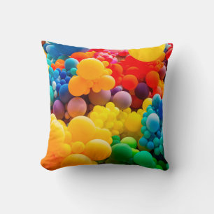 Bright abstract background of jumble of rainbow co cushion