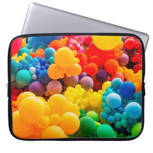 Bright abstract background of jumble of rainbow co laptop sleeve