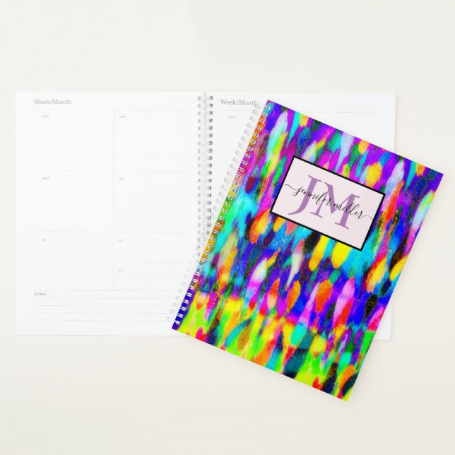 Bright abstract blend  personalised planner (Display)