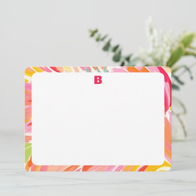 Bright Abstract Border Stationery Note Cards (Standing Front)