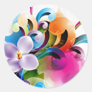 Bright Abstract Classic Round Sticker