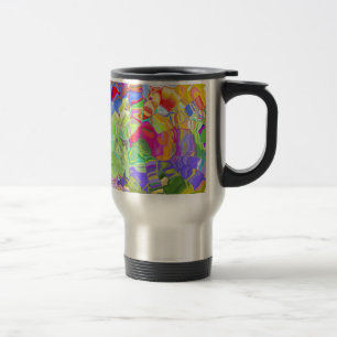 Bright Abstract Colour Travel Mug