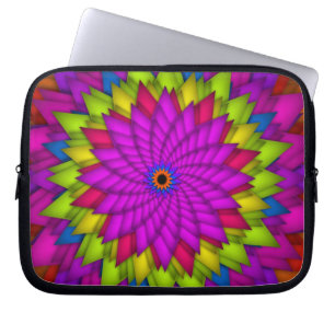 Bright Abstract Colourful Flower Laptop Sleeve