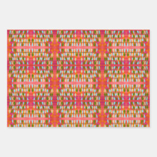 Bright Abstract colourful Leaves Boho style Wrapping Paper Sheet