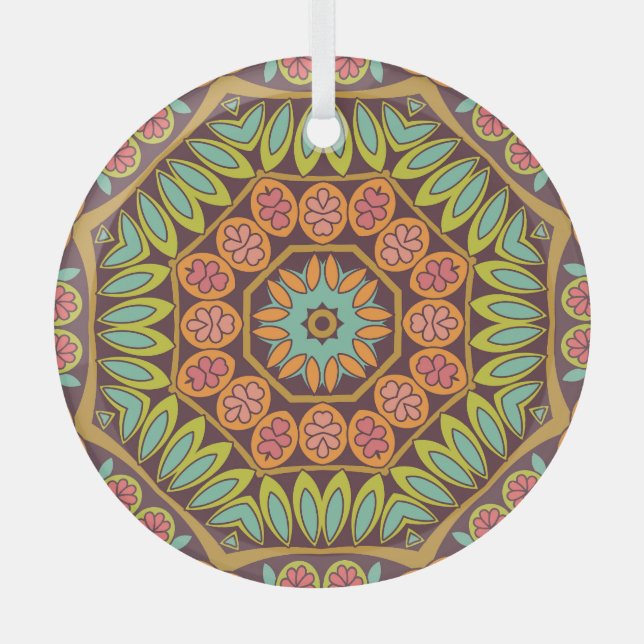 Bright abstract floral ornament design. (Front)