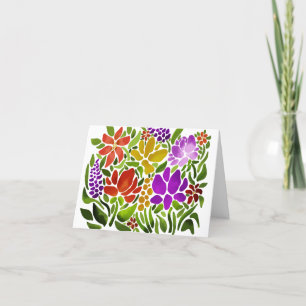 Bright Abstract Floral Thank You Card