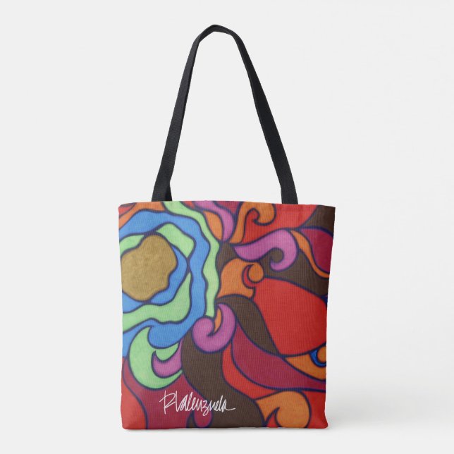 Bright Abstract Floral Tote Bag (Back)