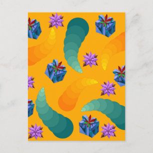 Bright Abstract Floral Wrapping Paper Postcard
