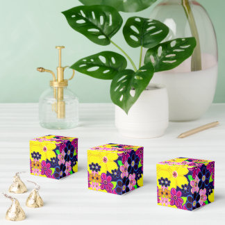 Bright Abstract Flower Art Favour Box