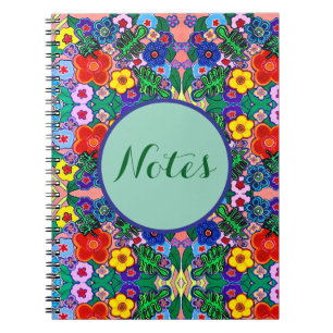 Bright Abstract Flower Art Notebook