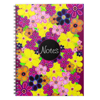 Bright Abstract Flower Art Notebook