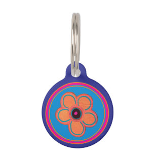 Bright Abstract Flower Art Pet Tag