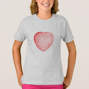 Bright abstract fractal red heart, Fractal heart T-Shirt
