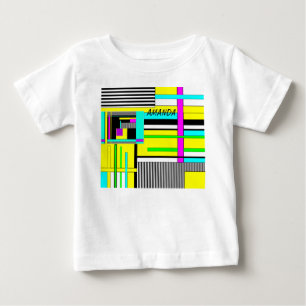 Bright abstract geometric neon pattern throw pillo baby T-Shirt