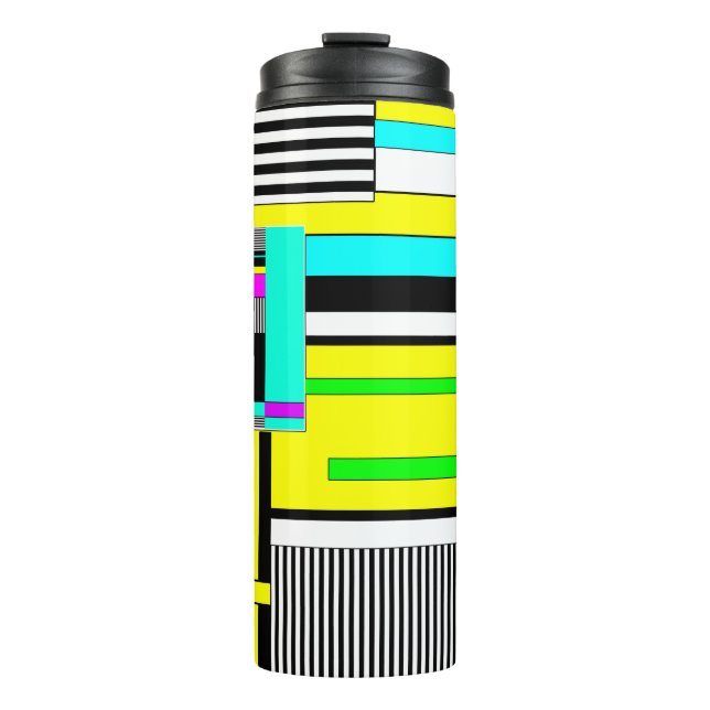 Bright abstract geometric neon pattern throw pillo thermal tumbler (Front)