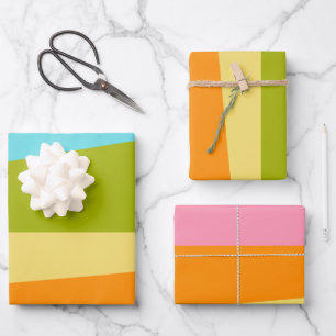 Bright Abstract Geometric Shapes   Rainbow  Wrapping Paper Sheet