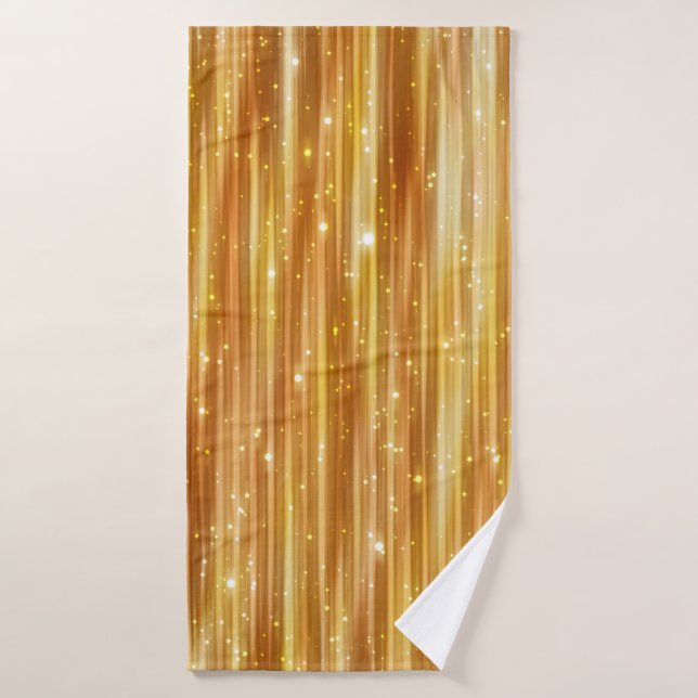 Bright abstract golden background with glitter bath towel (Bath Towel)