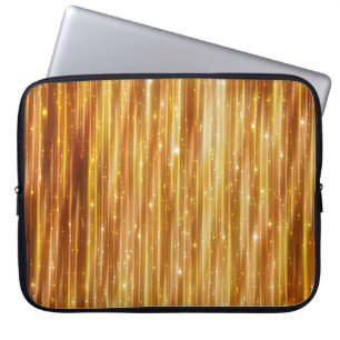 Bright abstract golden background with glitter laptop sleeve