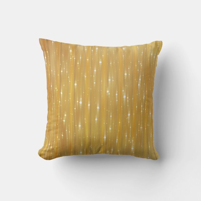 Bright abstract golden with glitter cushion (Front)