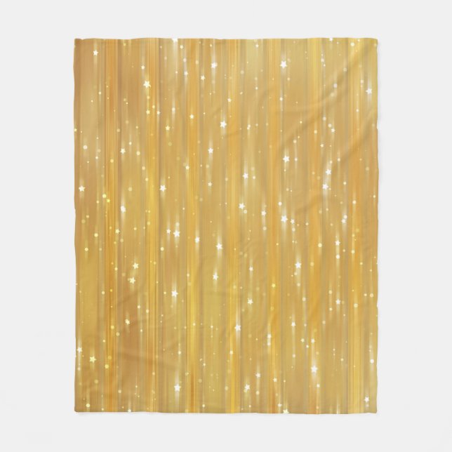 Bright abstract golden with glitter fleece blanket (Front)