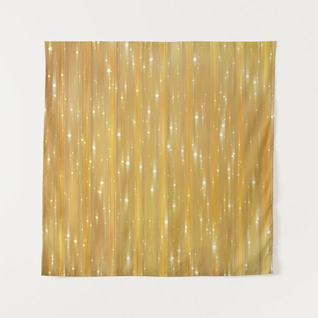 Bright abstract golden with glitter tapestry (Front)