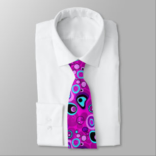 Bright, abstract , Magenta Neck Tie