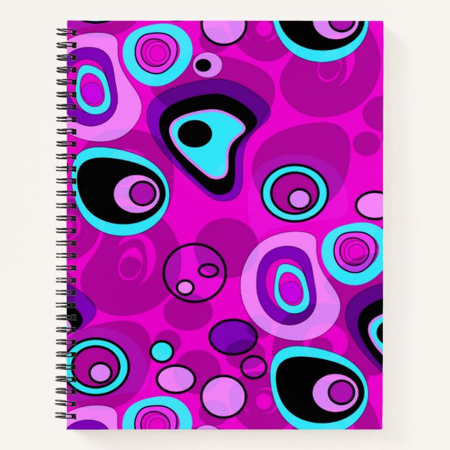 Bright, abstract , Magenta Notebook (Front)