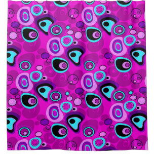 Bright, abstract , Magenta Shower Curtain