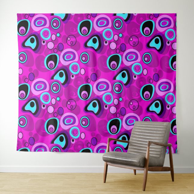 Bright, abstract , Magenta Tapestry (In Situ (Horizontal))