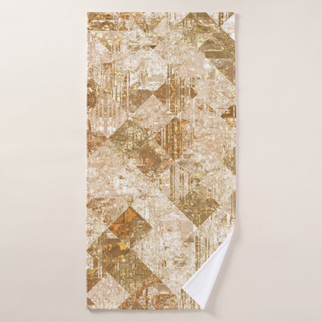 Bright abstract mosaic golden pattern bath towel (Bath Towel)