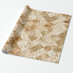 Bright abstract mosaic golden pattern wrapping paper