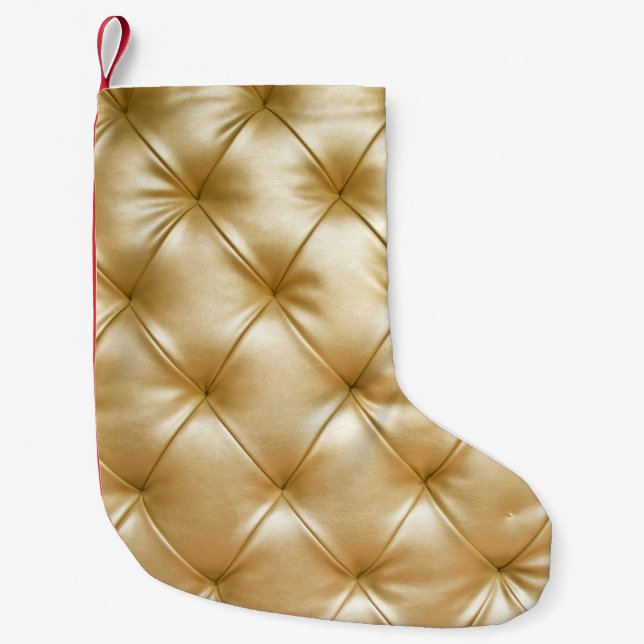 Bright abstract mosaic grey background with gloss small christmas stocking (Front)