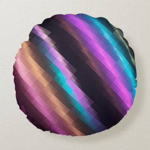 Bright abstract mosaic multicolored background wit round cushion