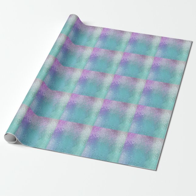 Bright Abstract Mosaic Multicolored Gloss Wrapping Paper (Unrolled)